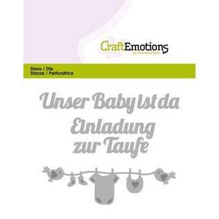 Craftemotions Cutting & Embossing: Unser bambino ist da (DE) 11x9cm carta