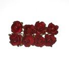 Embellishments / Verzierungen 8 di fiori di carta, rose rosse