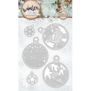 Studio Light Cutting en embossing sjabloon: 5 Kerstballen