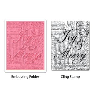 Sizzix Embossing folder with matching text stamp - only 1 in stock!