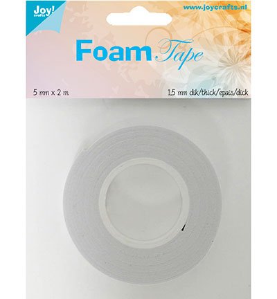 White Craft Foam Tape : Double Sided 2mm Thickness : 12mm x 2m