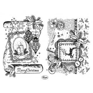 Stempel / Stamp: Transparent Transparant stempel: Decor Scroll, Merry Christmas