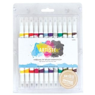 FARBE / STEMPELKISSEN Artiste Permanent Dual Tip Pinselmarker, Farbe Vintage Collection