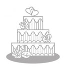 Spellbinders und Rayher Cutting en embossing stencils, Delicate Cake, bruidstaart