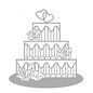 Spellbinders und Rayher Corte y estampación plantillas, pastel delicado, pastel de bodas