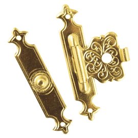 Embellishments / Verzierungen Ornamental clasps, messingbelagt, størrelse: 40 x 22 mm, 2 stk