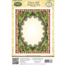 STEMPEL / STAMP: GUMMI / RUBBER Gummistempel: Julramme "Holly Frame" - KUN 1 på lager! Begrænset!