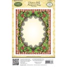 STEMPEL / STAMP: GUMMI / RUBBER Rubber stamp: Christmas frame "Holly Frame" - ONLY 1 in stock! LIMITED!