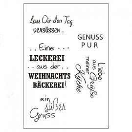 Stempel / Stamp: Transparent Gennemsigtig / Clear Text Stempel: tysk tekst  - Copy - Copy