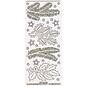 STICKER / AUTOCOLLANT Ziersticker avec des branches de pin blanc motifs de paillettes et d'or