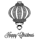 STEMPEL / STAMP: GUMMI / RUBBER Rubber zegel: Christmas ball - slechts 2 beschikbaar!