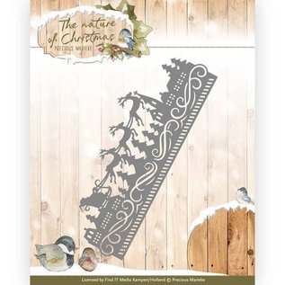 Precious Marieke Punching templates: edge with sledge and reindeer