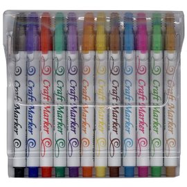 FARBE / STEMPELKISSEN pennarello Artigianato, Artigianato permanente pennarelli inchiostro, 12 colori