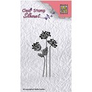 Nellie Snellen Stempel Design: Silhouet Flowers, størrelse: 85 x 36 mm
