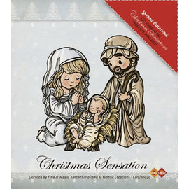 Yvonne Creations Transparant Stempel: Jesus Maria en Josef