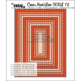 Crealies und CraftEmotions Troqueles de corte, 12 rectángulos con vieira abierta máx. 12,5x16,5 cm