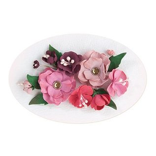 Leane Creatief - Lea'bilities und By Lene Set 5, rouge - couleur rose: mousse assortiment de feuilles + Guide