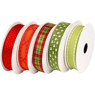 DEKOBAND / RIBBONS / RUBANS ... Motif tape set red-green, 5 x 2 meters