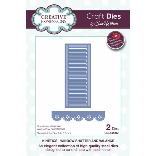CREATIVE EXPRESSIONS und COUTURE CREATIONS cutting and embossing Stencils: window shutter & valance - kinetics - ced22002 CREATIVE EXPRESSIONS und COUTURE CREATIONS cutting and embossing Stencils: window shutter & valance - kinetics - ced22002