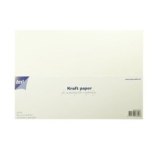 KARTEN und Zubehör / Cards Kraft Papier, weiss, 20 Blatt / 300gsm, A5 / 21x14,8cm