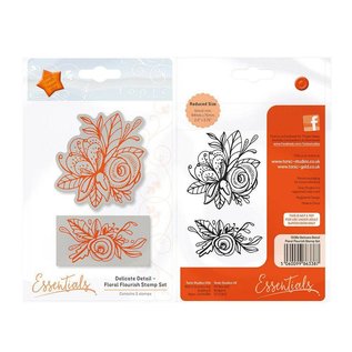 Tonic Studio´s Rubber stamp: Label with floral motif