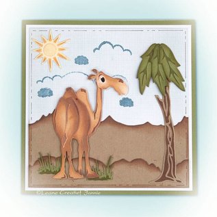 Leane Creatief - Lea'bilities und By Lene Ponsen en embossing sjabloon: Camel