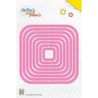 Nellie Snellen cutting and embossing template: Multi Frame "revolving square" 10.6 x 10.6 cm