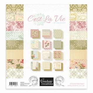 Couture Creations beautiful set of papers, 24 sheets, 12 x 12 inches (See our product video)