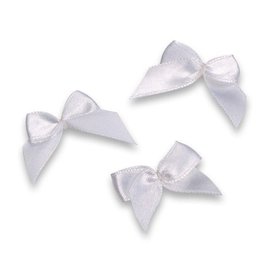 Embellishments / Verzierungen lazo, blanco, de 3 cm, 10 piezas