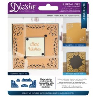 Die'sire Taglio e goffratura stencil: Classiques Corner, Classic Flourish