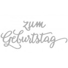 Spellbinders und Rayher Taglio e goffratura stencil, testo in tedesco: Buon compleanno