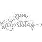 Spellbinders und Rayher Taglio e goffratura stencil, testo in tedesco: Buon compleanno