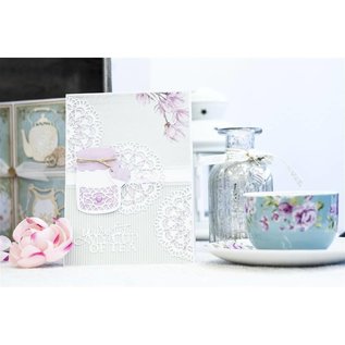 Crafter's Companion Cutting and embossing template: Vintage Tea Party, made with love