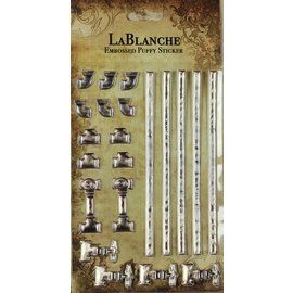 LaBlanche 3-dimensjonal / Relieff klistremerker med et skinnende metallisk finsk og punktet.