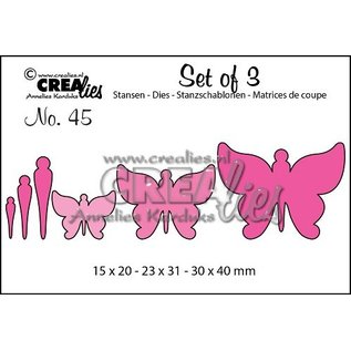 Crealies und CraftEmotions Punching and embossing template: 3 butterflies