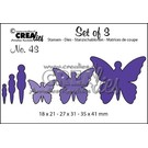 Crealies und CraftEmotions modello di taglio e goffratura: 3 farfalle