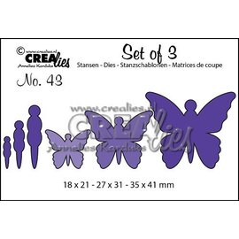 Crealies und CraftEmotions cutting and embossing template: 3 butterflies