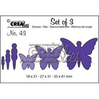 Crealies und CraftEmotions plantilla de corte y estampado: 3 mariposas