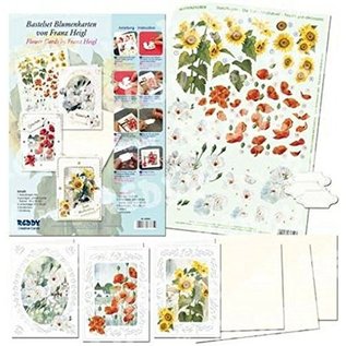 BASTELSETS / CRAFT KITS tarjetas de flores Bastelset