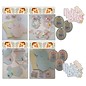 BASTELSETS / CRAFT KITS Komplett kort sett for 6 babyen kort + konvolutter