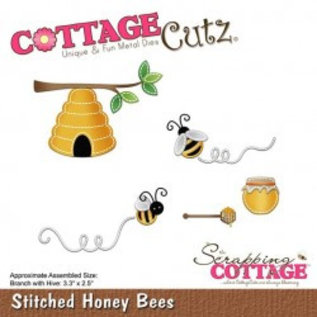 Cottage Cutz Cottage Cutz, Snij  en embossing sjabloon: Stitched Honey Bees