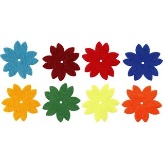 Embellishments / Verzierungen 24 felt flowers, size 3.5 cm, thickness: 1 mm