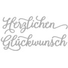 Spellbinders und Rayher Rayher, cutting and embossing template: Herzlichen Glückwunsch, 10,2x5,2cm