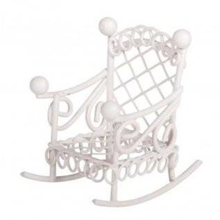 Embellishments / Verzierungen Deco mini rocking chair, 2,5x4,5x4,5cm, white