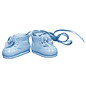 Embellishments / Verzierungen Polyresin baby schoenen, 4 cm, Box 1 paar, h.blau