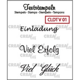 Craftemotions Crealies, Transparent stempel: Tysk tekst