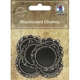 Embellishments / Verzierungen Scrapbooking, 6 Black Charms, Ø 40mm