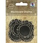 Embellishments / Verzierungen Scrapbooking, 6 Black Charms, Ø 40mm