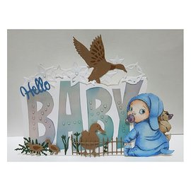 Dutch DooBaDoo Dutch Doobadoo, plast stencil, kort kunst tekst 'baby'