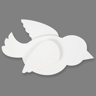 BASTELSETS / CRAFT KITS Pájaro, L 25 cm, 400 g, Blanco, 10 piezas